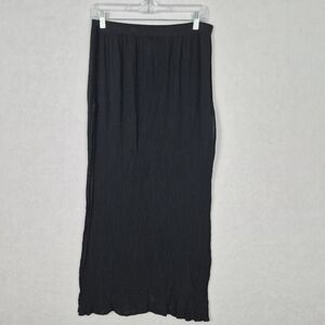 Black High Slit Large Midi Skirt Kona Sol Bohemian Grunge Gothcore Versatile